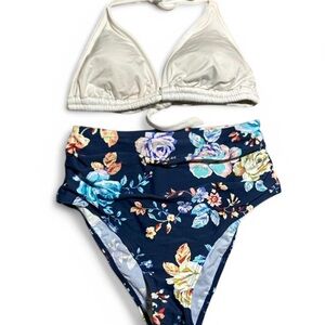 Floral High-Waisted Bikini Set